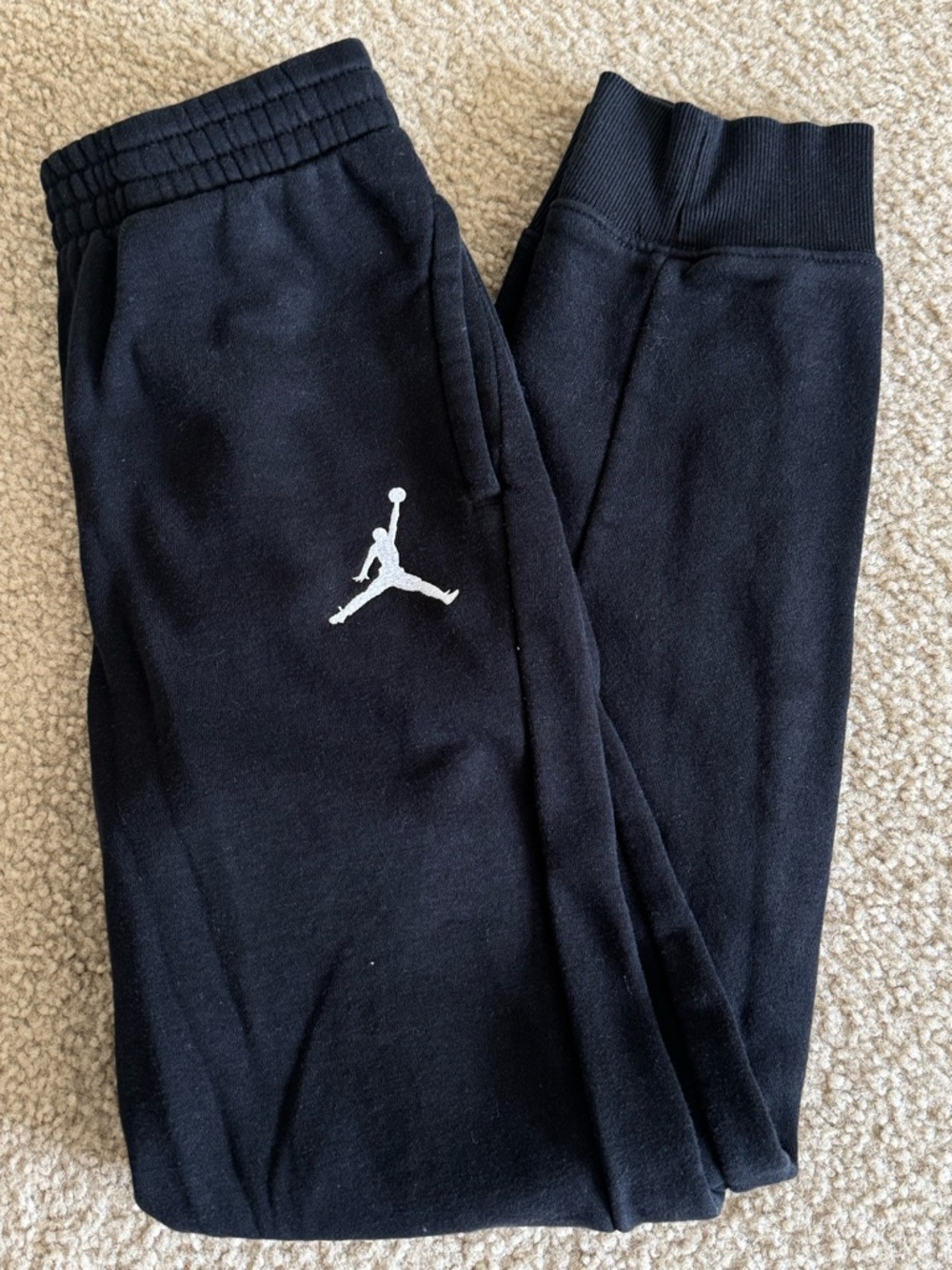 Boys Jordan Black Joggers with White Jumpman Logo